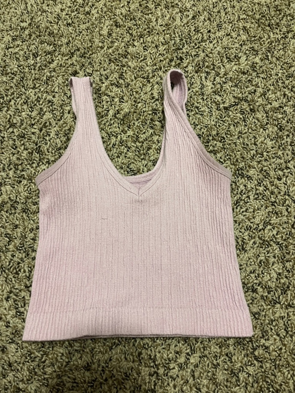 Urban Outfitters Blush Ribbed V-Neck Tank